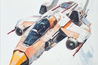 create a spacecraft, sci fi, vehicle, or sci fi artwork in unique style