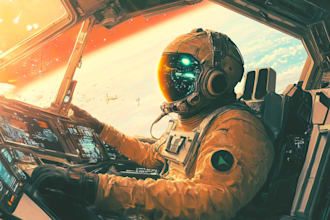 design a spaceship, sci fi illustration and sci fi art