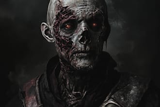 draw a fantasy horror character art and dark art
