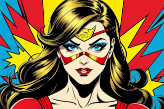 create professional comic superhero pop art portrait