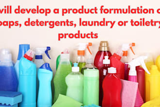 develop a product formulation of soaps, detergents, laundry or toiletry products