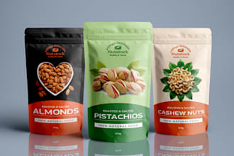 create product packaging and label design with die line