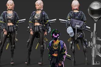 design stylized 3d game character 3d metahuman character rigging and animation