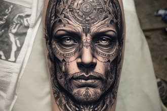 create custom realistic tattoo design, tattoo sleeve