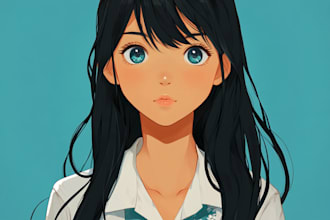 create an anime character illustration for commercial use
