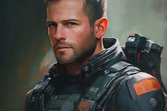 create sci fi character illustration or sci fi character art