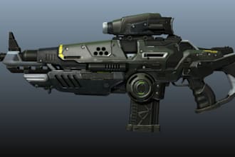 quick realistic 3d model gun asset,3d sci fi gun,grenade model,weapons for games