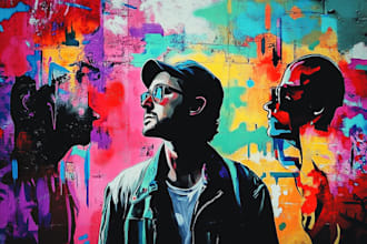 create graffiti pop art canvas designs and murals