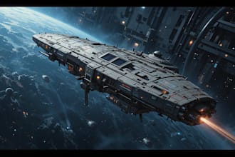 do a sci fi spaceship art