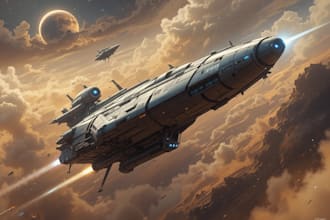 illustrate a sci fi spaceship art