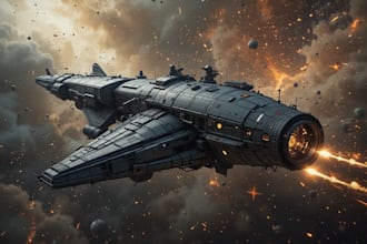 illustrate a sci fi spaceship art