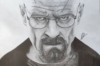 create a realistic pencil drawing on paper