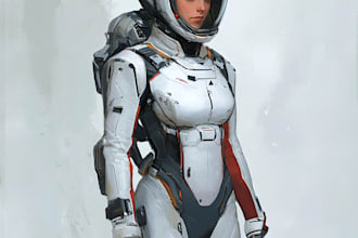 draw fantasy or sci fi concept art character design  for you