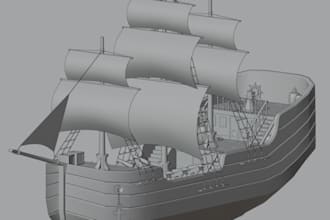 model shipping container boat yacht 4k render for 3d printing 3d ship model