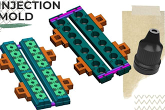 design 3d plastic mold for injection molding, prototyping, or mass production
