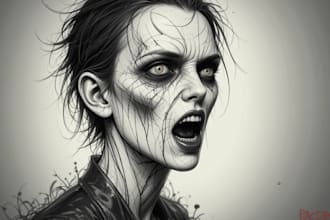 draw horror character illustration