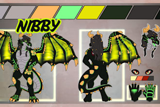 draw furry ref sheet commission furry character fursona oc furry nsfw sheet