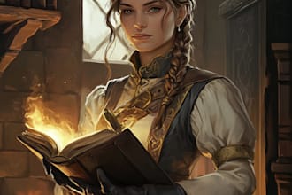 draw a dnd character art and dnd character illustration