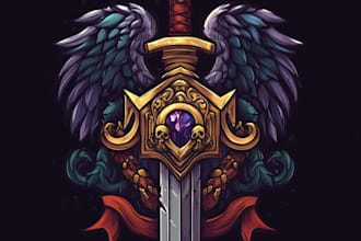 create an fantasy, rpg, morph, sci fi game logo