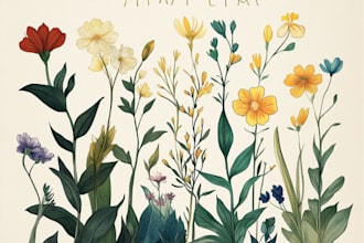 draw botanical illustration art for you