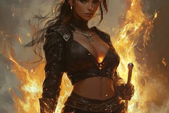 draw dnd party fantasy or game character design dnd
