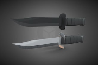 create realistic 3d weapon, gun, pistol, firearms, riffle, knives for your game
