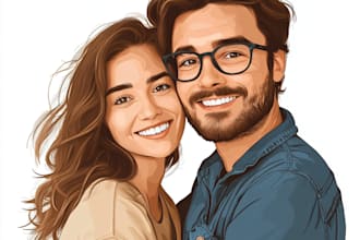 draw custom christmas card single, couple