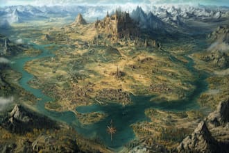 make your dream fantasy map for game, book, rpg campaign