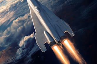 design a spaceship, sci fi illustration and sci fi art