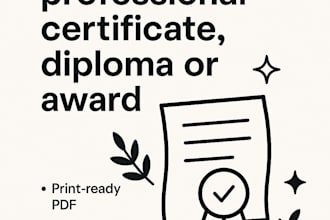 design a professional certificate, diploma, or award