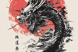 design amazing japanese or anime t shirt for your brand
