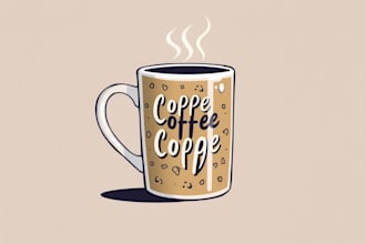 create a custom coffee mug design or coffee cup design
