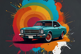 draw your car into colorful vector cartoon