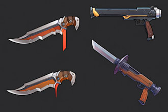 design and paint weapons and props