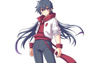 draw anime style character full body