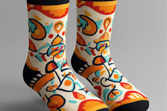 draw a streetwear socks mockups for your brand