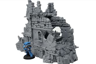 design  medieval landscape terrain, tabletop dnd wargaming, mini building zbrush