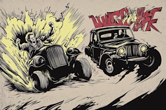 design retro vintage illustration retro comic vintage horror