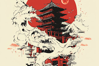 draw japanese or anime streetwear style for t shirt