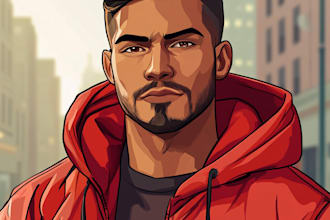 draw custom amazing gta style cartoon portrait from your photo