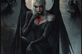 create a fantasy horror character art or dark art