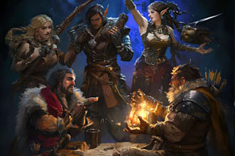 draw your dnd group party illustration