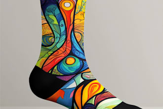 make a custom and unique socks design art for you