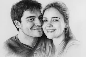 draw your, couples, pencil realistic portrait, sketch