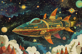 make a sci fi character illustration or sci fi character