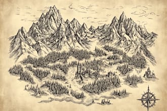 design vector maps, event maps, fantasy festival maps