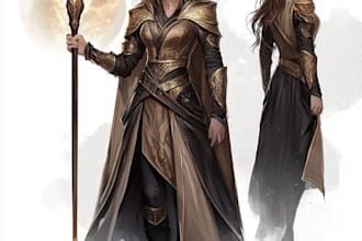 do a dnd art, fantasy character, scifi, and character design