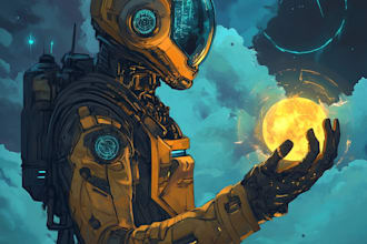 create a sci fi character illustration or sci fi art