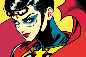 draw comic superhero pop art portrait