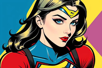 draw comic superhero pop art portrait